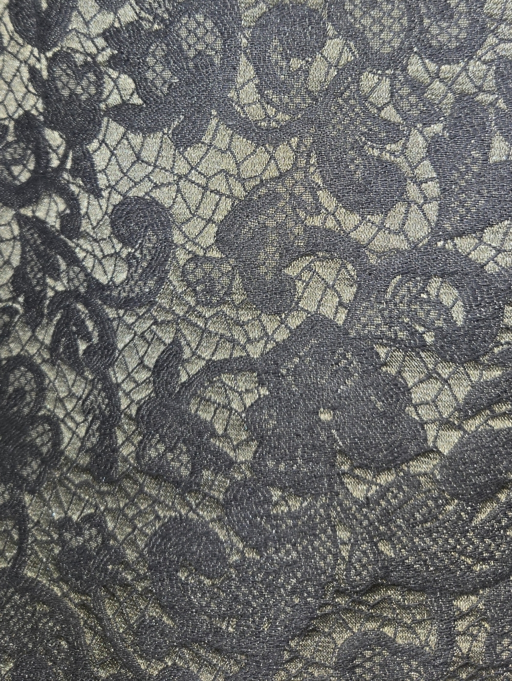 Banana Republic Gray Ivory Floral Lace Lined Zip Slit Pencil Skirt Sz 12 - Picture 2 of 4
